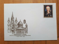 Ticket envelope in memory of József Mindszenty