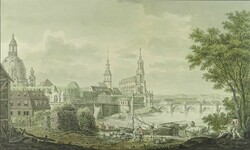 1R368 August Ludwig Stein : Drezda városkép 1776 nyomat