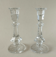 Pair of elegant Czech crystal table candle holders