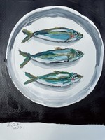 Fish on a plate painting d. Tailor