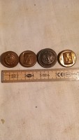 Old copper buttons (4pcs)