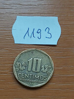 Peru 10 centimeter 2005 lima, (braille), brass 1193