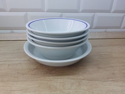Alföldi porcelán menzás kék csíkos gulyásos tányérok és főzelékes