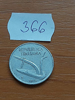 Italy 10 lira 1974 alu. Corn 366