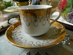 Epiag mocha set, cup and base, richly gilded 4 pcs
