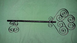 Old art deco wrought iron wall ornament key-shaped wall key holder hanger 38 x 16 cm as shown in the pictures