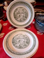 2 vintage scene plates