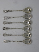 6 Art Nouveau style German silver mocha spoons