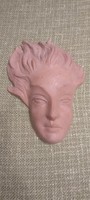 Rare art deco drop ceramic wall mask marked - smaller lighter
