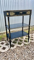 Boulle style small cupboard with shelves