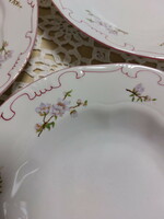 Zsolnay lila barackvirágos tányérok, 2db mély, 1db lapos