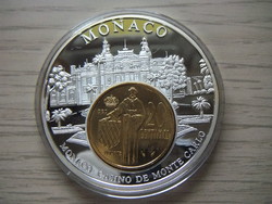 Monaco 20 Centimes Emlékérme  1995  Zárt  kapszulában 54 gr 50 mm Nagyméretű Érme + Tanúsítvány