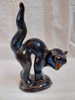 Art deco hoppy ceramic black cat
