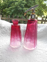 2 pieces of art nouveau glass perfume with a gradient color polished on an antique sheet - the price applies to 2 pieces