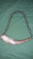 Antique wall-hanging cattle ornament horn spikes - horn - 25 cm, the string length is 40 cm according to the pictures