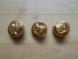 3 old ceramic buttons