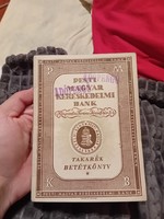 Pesti Magyar Kereskedelmi Bank Takarék Betétkönyv antik könyv
