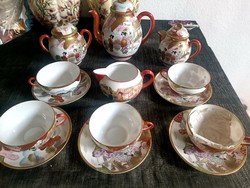 Old oriental 5-person eggshell porcelain tea set