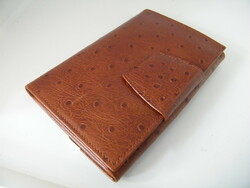Ostrich leather briefcase, wallet