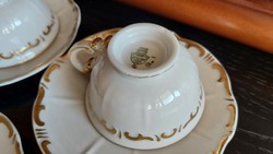 Zsolnay pajzspecsétes porcelán kávés szett,arany Stafír