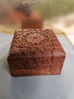 Carved wooden jewelry box