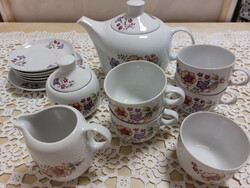 Alföldi porcelain tea set with funnel flowers
