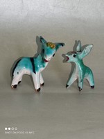 Ceramic majolica donkey figure two pieces from the Ganbone era or Walter Bosse 1950s