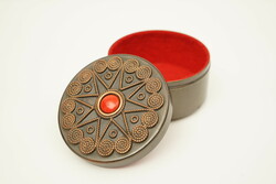 Mid century will copper decorative box / bonbonnier / old retro copper jewelry holder