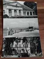 Régi fotó képeslap,Balaton, Balatonlelle, nyaraló, vitorlások, 1963