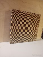3D illusion cutting board made of  hardwood, unique handmade gift idea for men and chefs