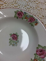 Rózsás,  gyöngyös szélű, gyönyörű porcelán fali tányér