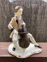 Porcelain figurine of a double bass