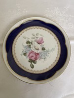 Gyönyörű Bavaria rózsás nefelejcses  dísz tányér