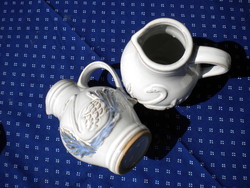 Swan-patterned ceramic 3dl small pitcher in a pair of blauer schwan ceramics