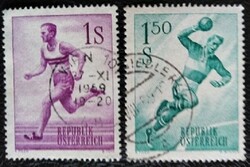 A1069-70p /  Ausztria 1959 Sport I. bélyegsor pecsételt