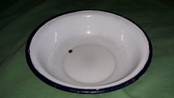 Old Bonyhád enameled tin deep bowl with a diameter of 15 cm as shown in the pictures