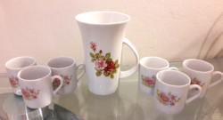 6 pcs mini mugs with flowers + 1 large mug with roses