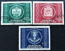 A943-5p /  Ausztria 1949 75 éves az UPU bélyegsor pecsételt
