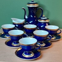 Extremely rare collector's Saxon endre hólloháza cobalt blue coffee set experimental pieces