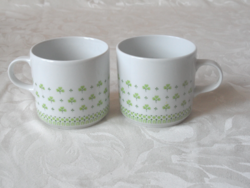 Alföldi porcelain cup and mug with clover or parsley pattern (2 pcs.)