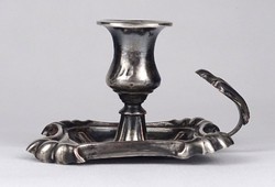 1R414 antique silver plated metal walking candle holder
