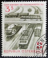 A1086p /  Ausztria 1961 A Közlekedési Miniszterek Európai Konferenciája bélyeg pecsételt