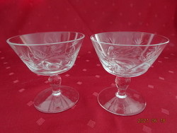 Polished glass goblet with base, height 9 cm. Sold as a set of 2. He has!