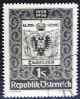 A950p /  Ausztria 1950 100 éves az Osztrák bélyeg bélyeg pecsételt