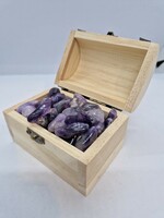 A chest full of Amethyst minerals
