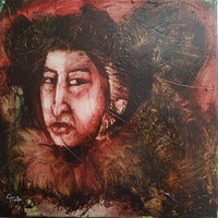 András Győrfi - winter in Japan 30 x 30 cm oil on canvas