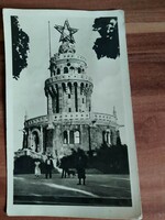Régi fotó képeslap, Budapest, Jánoshegyi kilátó, 1956.