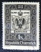 A950p /  Ausztria 1950 100 éves az Osztrák bélyeg bélyeg pecsételt
