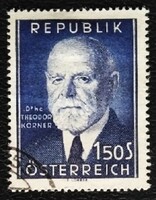 A982p / Austria 1953 dr. Stamped by Theodor Körner