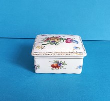 Old floral Victoria Czech porcelain bonbonier box
